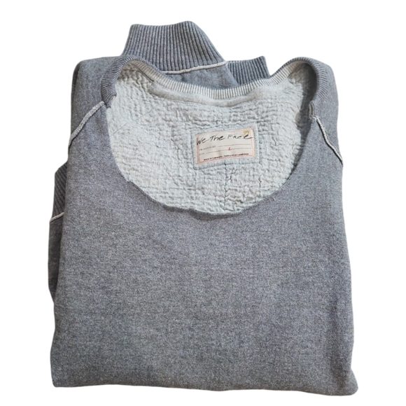 FREE PEOPLE We The Free Grey Pullover Sweatshirt NWT sz L - Picture 3 of 11